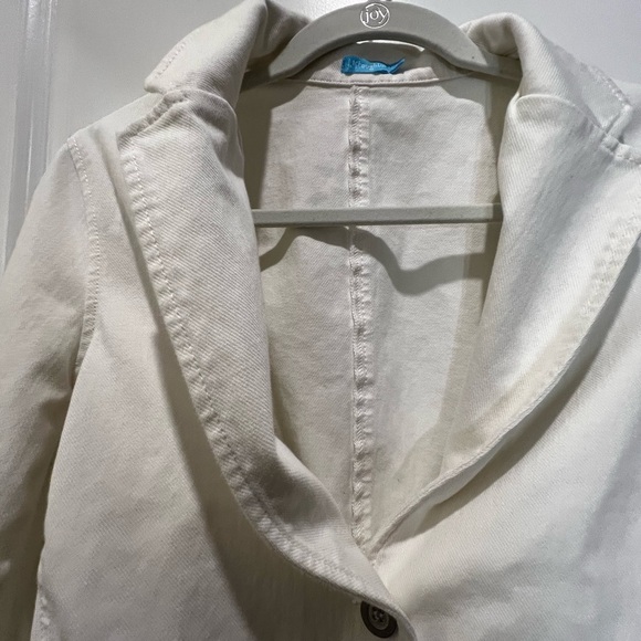 J. McLaughlin White Canvas Blazer Jacket Size Large - Picture 13 of 15